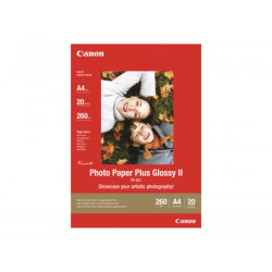 Canon Photo Paper Plus Glossy II PP-201 - Lesklý - 130 x 180 mm - 260 g m2 - 20 listy fotografický papír - pro PIXMA iP2700, iX7000, MG2555, MP210, MP520, MP610, MP970, MX300, MX310, MX700, MX850