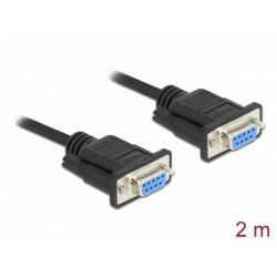 Delock Sériový kabel RS-232 D-Sub 9, null modem s krytem s úzkou zástrčkou - automatické řízení CCTS RTS - 2 m