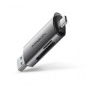 AXAGON CRE-SAC, USB3.2 Gen1 Type-C + Type-A externí čtečka karet SD microSD, podpora UHS-I
