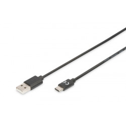 Digitus Připojovací kabel USB C na A 1,8 m, 3A, 480 MB, verze 2.0