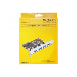Delock PCI Express Card  4 x USB 3.0 - USB adaptér - PCIe 2.0 - USB 3.0 x 4
