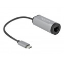 Delock - Síťový adaptér - USB-C 3.2 Gen 1 Thunderbolt 3 - Gigabit Ethernet x 1 - šedá
