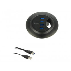 Delock In-Desk Hub - Rozbočovač - 4 x SuperSpeed USB 3.0 - desktop