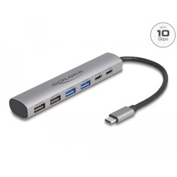 6 Port USB Hub with 4 x USB Type-A femal, 6 Port USB Hub with 4 x USB Type-A femal