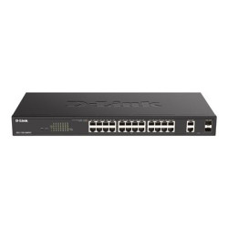 D-Link DGS 1100-26MPV2 - Přepínač - inteligentní - 24 x 10 100 1000 (PoE) + 2 x kombinace Gigabit SFP - desktop, Lze montovat do rozvaděče - PoE (370 W)