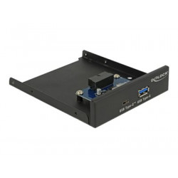 Delock 3.5" USB 3.1 Gen 1 Front Panel 1 x USB Type-C + 1 x USB Typ-A - Panel portů úložiště - USB-C, USB 3.1 Gen 1 - černá