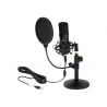 Delock Professional USB Condenser Microphone Set for Podcasting and Gaming - Mikrofon - USB - černá