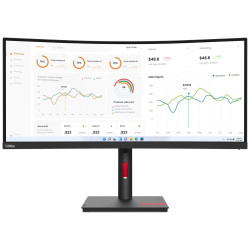 Lenovo T34w-30 34" VA, prohnutý 3440x1440 21:9 350cd m2cmd 3000:1 4ms HDMI DP USB RJ45 VESA černý