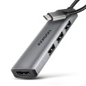 AXAGON HMC-H3A, USB 5Gbps hub, 3x USB-A, HDMI 4k 30Hz, kabel USB-C 15cm