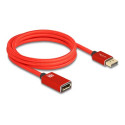 Delock - Prodlužovací kabel DisplayPort - DisplayPort (M) do DisplayPort (F) - DisplayPort 1.4 - 2 m - podpora 8K60Hz - cervená