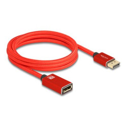 Delock - Prodlužovací kabel DisplayPort - DisplayPort (M) do DisplayPort (F) - DisplayPort 1.4 - 2 m - podpora 8K60Hz - cervená