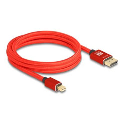 Delock - Kabel DisplayPort - Mini DisplayPort (M) do DisplayPort (M) - DisplayPort 1.4 - 2 m - podpora 8K60Hz - cervená