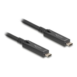 Delock - USB kabel - USB-C (M) do USB-C (M) - USB 3.2 Gen 1 DisplayPort 2.1 - 20 V - 3 A - 5 m - Active Optical Cable (AOC), USB Power Delivery (60W), podpora (DSC) 8K60Hz (7680 x 4320), rychlost prenosu dat až 10 Gbps - cerná