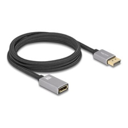 Delock - Prodlužovací kabel DisplayPort - DisplayPort (M) do DisplayPort (F) - DisplayPort 1.4 - 2 m - podpora 8K UHD (7680 x 4320), podpora 8K30 Hz (7680 x 4320), podpora 4K120Hz (3840 x 2160), podpora (DSC) 8K60Hz (7680 x 4320), podpora 4K240Hz (3840 x 2160) (DSC), až 32,4 Gbps prenosová rychlost - šedá, cerná