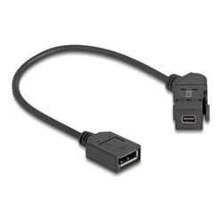 Delock - Kabel DisplayPort - DisplayPort (F) do Mini DisplayPort (F) úhel, klícový - DisplayPort 1.2 - 30 cm - podpora 8K30 Hz (7680 x 4320) - cerná