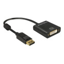 Delock - Adaptér DisplayPort - DisplayPort (M) do DVI-I (F) - 20 cm - černá