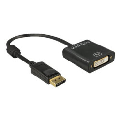 Delock - Adaptér DisplayPort - DisplayPort (M) do DVI-I (F) - 20 cm - černá