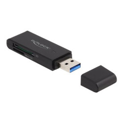 Delock - Čtečka karet (SD, miniSD, RS-MMC, TransFlash, MMCmobile, microSD, MMCplus, MMCmicro, microSDHC, SXC, microSDXC, MMC II, TurboSD, Turbo miniSD, technologie MultiMediaCard Dual Voltage, technologie RS-MCC Dual Voltage) - USB 3.2 Gen 1
