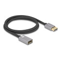 Delock - Prodlužovací kabel DisplayPort - DisplayPort (M) do DisplayPort (F) - DisplayPort 1.4 - 1 m - podpora 8K30 Hz (7680 x 4320), podpora 4K120Hz (3840 x 2160), podpora (DSC) 8K60Hz (7680 x 4320), podpora 4K240Hz (3840 x 2160) (DSC) - šedá, cerná