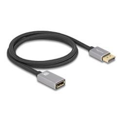Delock - Prodlužovací kabel DisplayPort - DisplayPort (M) do DisplayPort (F) - DisplayPort 1.4 - 1 m - podpora 8K30 Hz (7680 x 4320), podpora 4K120Hz (3840 x 2160), podpora (DSC) 8K60Hz (7680 x 4320), podpora 4K240Hz (3840 x 2160) (DSC) - šedá, cerná