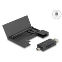 Delock Čtečka karet USB 5 Gbps, USB Type-C Typ-A na paměťové karty SD a Micro SD s praktickým pouzdrem na paměťové ka