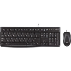 Logitech MK120 sada klávesnice drátová (USB) US, černá s drátovou optickou myší, klasická