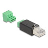 RJ45 plug to Terminal Block Adapter 3 pi, RJ45 plug to Terminal Block Adapter 3 pi