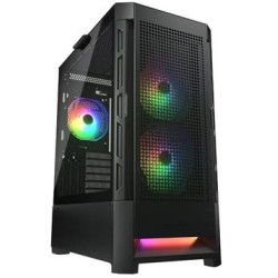 COUGAR PC skříň DUOFACE Black Mid Tower Airflow Front Panel TG Left Panel 2 x ARGB 140mm & 1x 120mm Fans