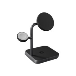 ZENS Office Charger Pro 3 - Bezdrátová nabíjecí podložka nabíjecí stojan + AC napájecí adaptér - 25 Watt - Apple Fast Charge - Certifikace MFI - černá
