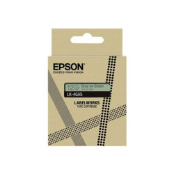 Epson LabelWorks LK-4GAS - Šedá na zelené - Role (1,2 cm x 8 m) 1 kazeta y závěsný box - pásková kazeta - pro LabelWorks LW-C410, LW-C610