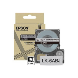 Epson LabelWorks LK-6ABJ - Matný - černá na matné šedé - Role (2,4 cm x 8 m) 1 kazeta y závěsný box - páska - pro LabelWorks LW-C610
