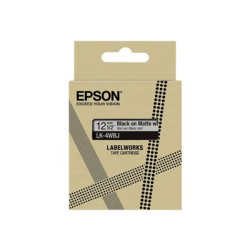Epson LabelWorks LK-4WBJ - Černá na matné bílé - Role (1,2 cm x 8 m) 1 kazeta y závěsný box - pásková kazeta - pro LabelWorks LW-C410, LW-C610