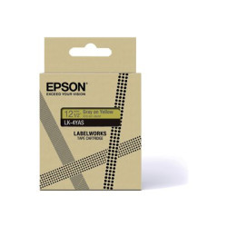 Epson LabelWorks LK-4YAS - Šedá na žluté - Role (1,2 cm x 8 m) 1 kazeta y závěsný box - pásková kazeta - pro LabelWorks LW-C410, LW-C610