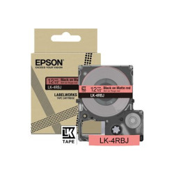 Epson LabelWorks LK-4RBJ - Černá na matné červené - Role (1,2 cm x 8 m) 1 kazeta y závěsný box - pásková kazeta - pro LabelWorks LW-C410, LW-C610