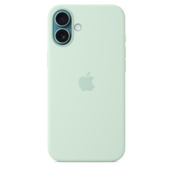 iPhone 16 Plus Silicone Case w MS - Aquamarine SK
