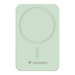 Verbatim power banka s bezdrátovým nabíjením 5V, nabíjení telefonu, 32224, 20000mAh, magnetické připevnění, Zelená