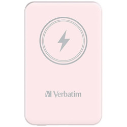Verbatim power banka s bezdrátovým nabíjením 5V, nabíjení telefonu, 32243, 5 000mAh, magnetické připevnění, růžová