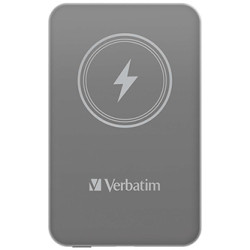 Verbatim power banka s bezdrátovým nabíjením 5V, nabíjení telefonu, 32244, 5 000mAh, magnetické připevnění, šedá