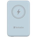 Verbatim power banka s bezdrátovým nabíjením 5V, nabíjení telefonu, 32247, 10 000mAh, magnetické připevnění, modrá