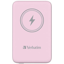 Verbatim power banka s bezdrátovým nabíjením 5V, nabíjení telefonu, 32248, 10 000mAh, magnetické připevnění, růžová