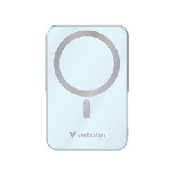 Verbatim power banka s bezdrátovým nabíjením 5V, nabíjení telefonu, 32266, 10 000mAh, magnetické připevnění, Modrá