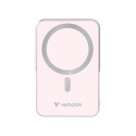 Verbatim power banka s bezdrátovým nabíjením 5V, nabíjení telefonu, 32267, 10 000mAh, magnetické připevnění, růžová