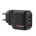 Verbatim, GaN cestovní nabíječka do sítě USB 3.0, USB C, šedá, 70W, vyměnitelné vidlice C,G,A, DOPRODEJ