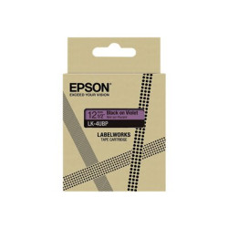 Epson LabelWorks LK-4UBP - Černá na fialkové - Role (1,2 cm x 8 m) 1 kazeta y závěsný box - pásková kazeta - pro LabelWorks LW-C410, LW-C610