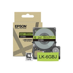 Epson LabelWorks LK-6GBJ - Černá na matné zelené - Role (2,4 cm x 8 m) 1 kazeta y závěsný box - pásková kazeta - pro LabelWorks LW-C610