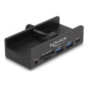 Delock - Rozbocovac - 2 slot card reader, 5 Gbps, external, with locking screw - 1 x USB-C + 2 x USB - desktop