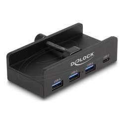 Delock - Rozbocovac - 5 Gbps, 4 port, with locking screw - 3 x USB + 1 x USB-C - desktop