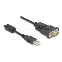 Delock - USB sériový kabel - USB (M) do DB-9 (M) šroubovací - 25 cm - až 460,8 Kbps rychlost prenosu dat - cerná