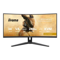 iiyama G-MASTER Gold Phoenix GCB3486WQSCP-B1 - LED monitor - hraní her - zakřivená - 34" (31.4" zobrazitelný) - 3440 x 1440 UWQHD @ 240 Hz - VA - 500 cd m? - 4000:1 - 0.4 ms - 2xHDMI, DisplayPort, 2xUSB-C, 2xUSB - reproduktory - černá