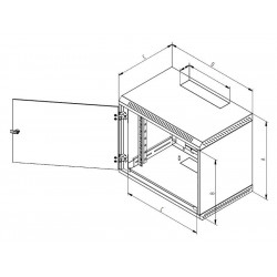 Triton 19" rozvaděč jednodílný 18U 400mm, celoplechové dveře